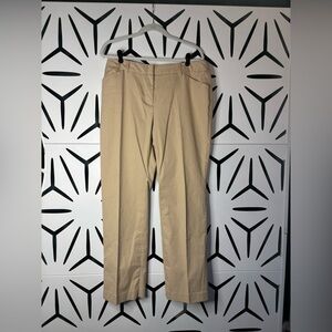 Jones New York Tan & White Striped Straight Leg Pants Size 14